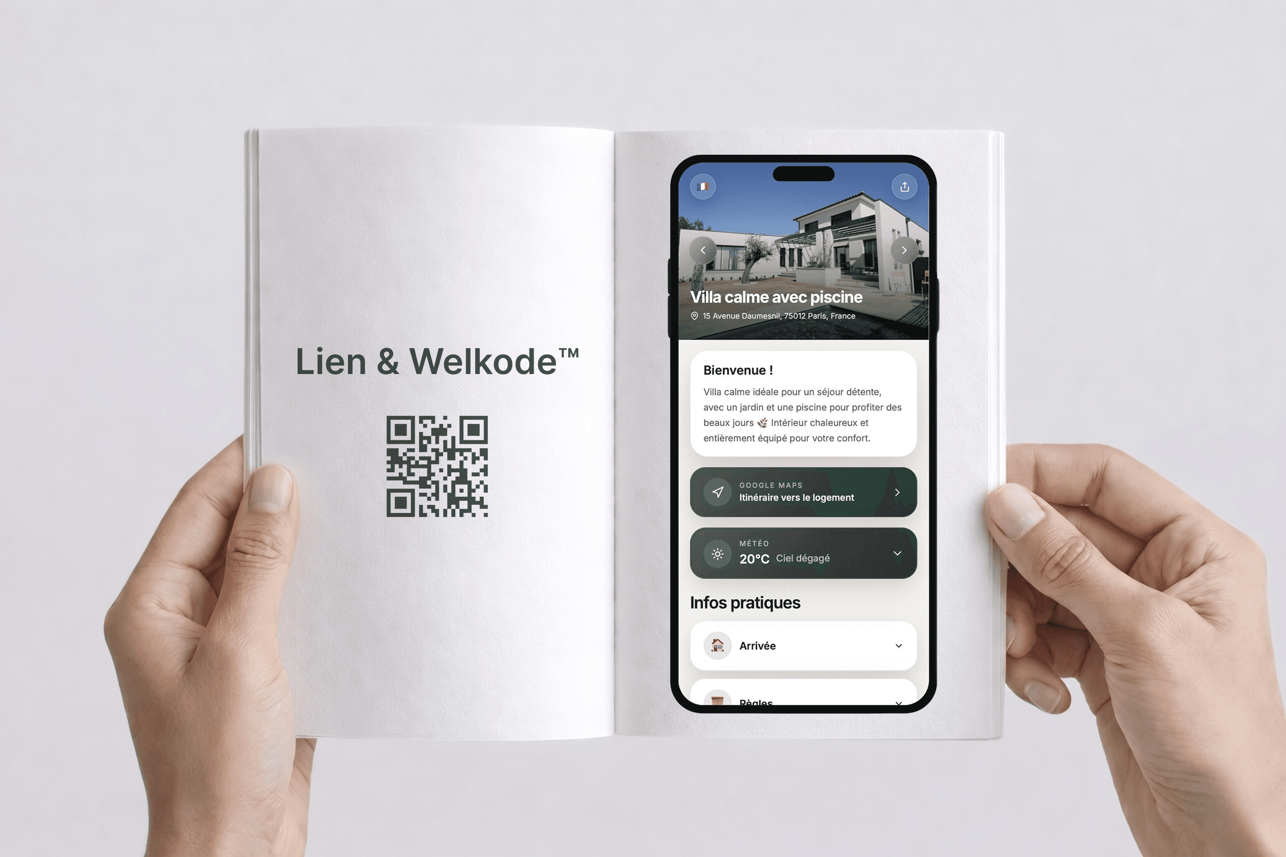 Preview of QR code sharing in Welkodia