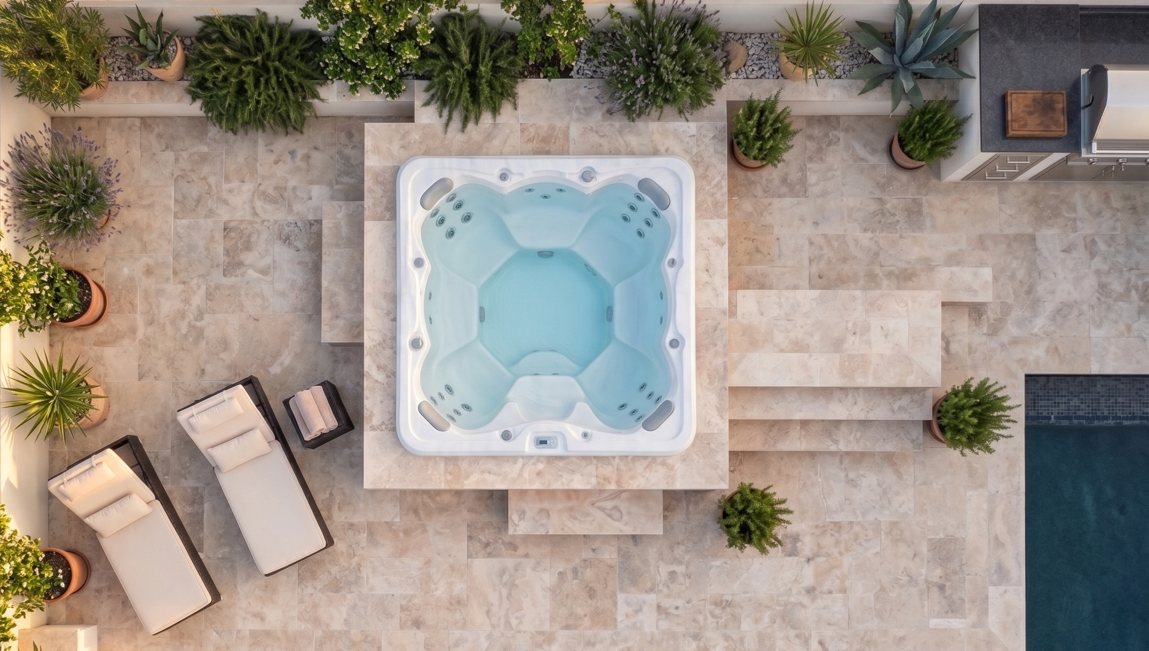 Jacuzzi preparado antes de la llegada
